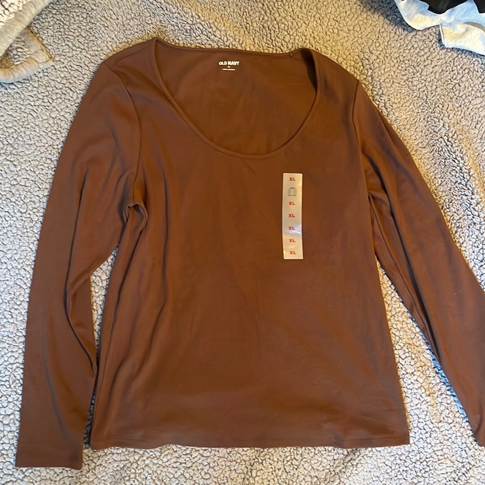 NWT!! Ribbed brown women's top